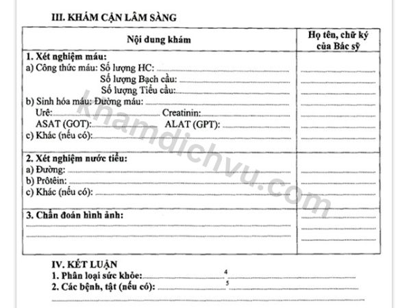 Khám sức khỏe theo thông tư 14