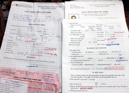 mẫu giấy khám sức khỏe xin việc