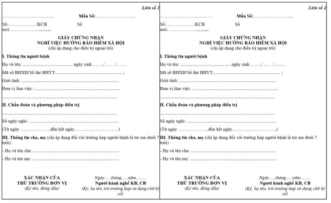 mẫu giấy khám sức khỏe xin việc