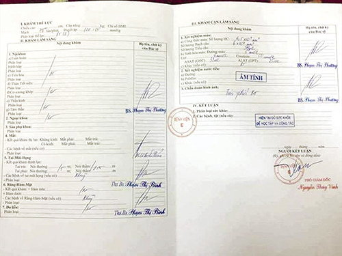 làm giấy khám sức khỏe a3