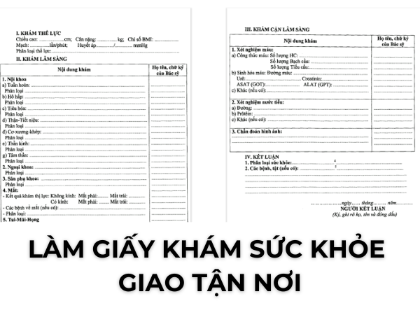 làm giấy khám sức khỏe