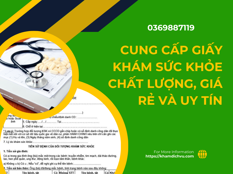 Cung cấp giấy khám sức khỏe chất lượng, giá rẻ và uy tín