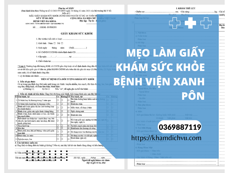 Kinh nghiệm làm giấy khám sức khỏe bệnh viện Xanh pôn