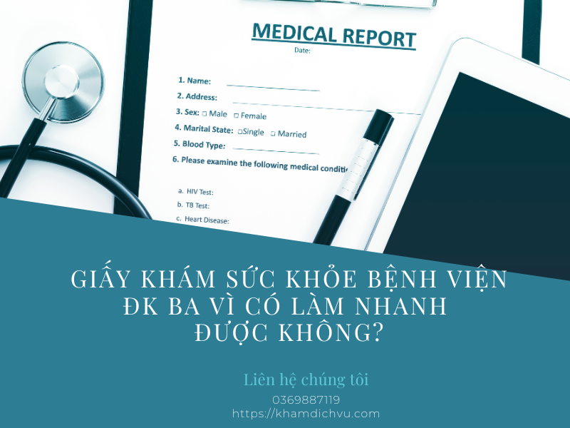 Giấy khám sức khỏe bệnh viện ĐK Ba Vì – thông tin cần biết
