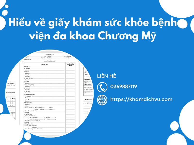 Dịch vụ làm giấy khám sức khỏe bệnh viện ĐK Chương Mỹ