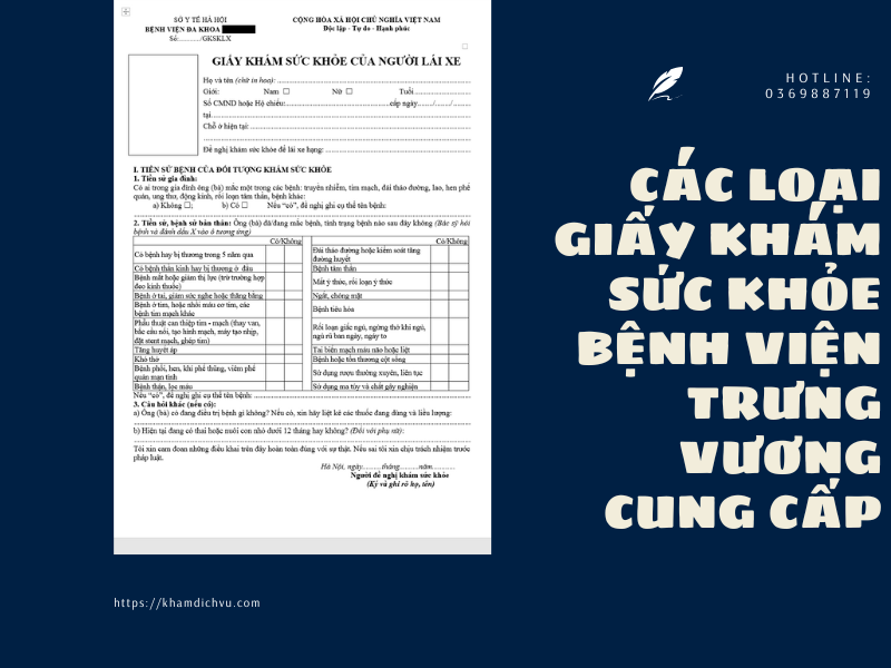 Hướng dẫn làm giấy khám sức khỏe bệnh viện Trưng Vương