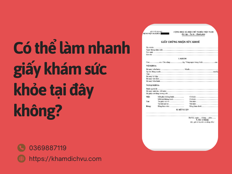 Làm giấy khám sức khỏe bệnh viện Lê Văn Thịnh bao nhiêu tiền?