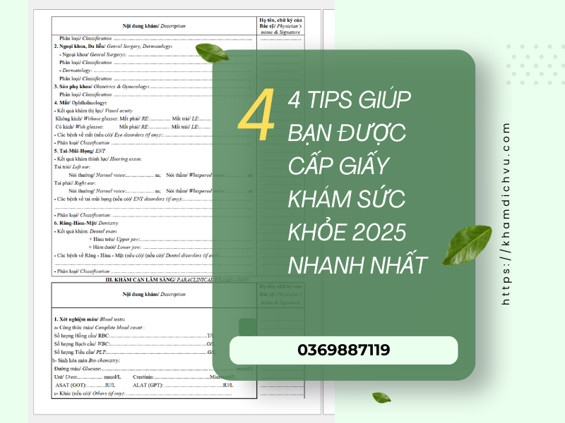 4 tips giúp bạn được cấp giấy khám sức khỏe 2025 nhanh nhất