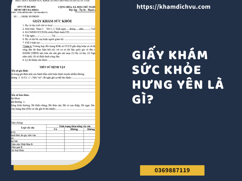 Giấy khám sức khỏe Hưng Yên làm như thế nào?