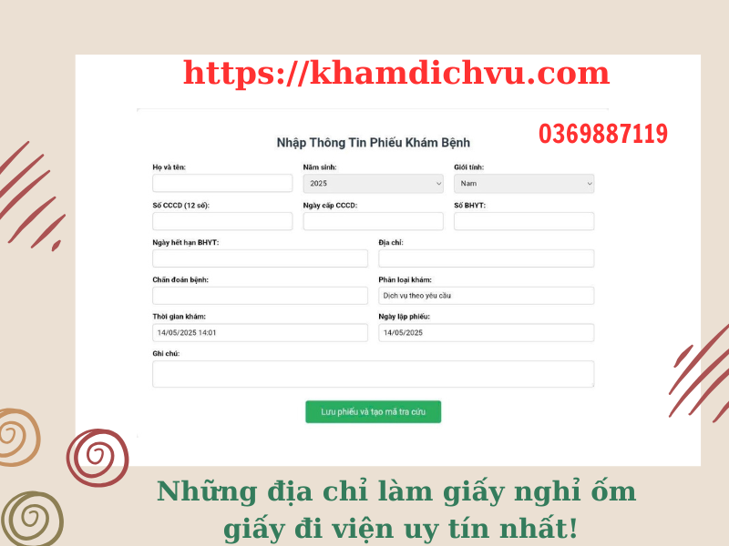 Những địa chỉ làm giấy nghỉ ốm, giấy đi viện uy tín nhất!