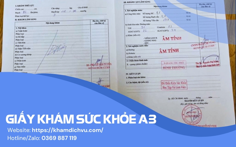 Mua giấy khám sức khỏe A3