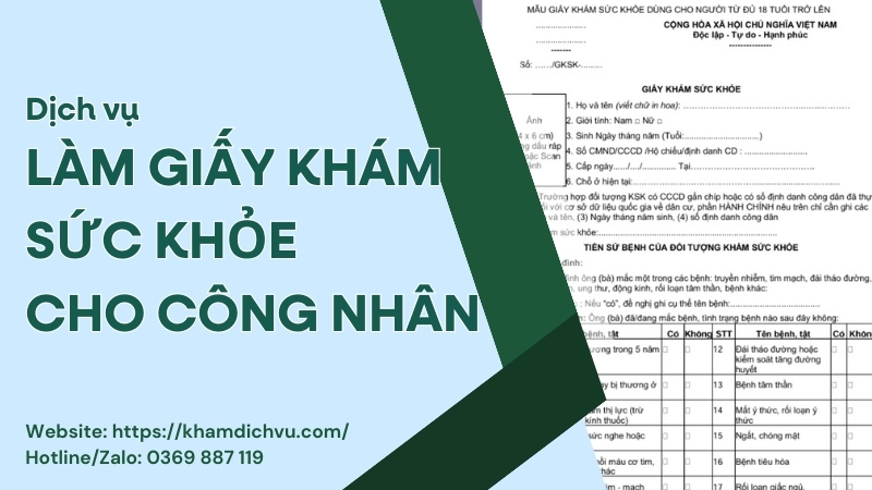 Giấy khám sức khỏe cho công nhân
