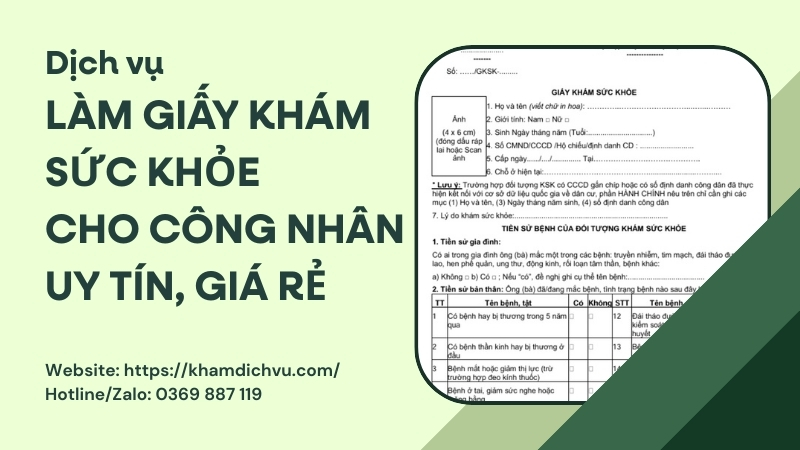 Giấy khám sức khỏe cho công nhân