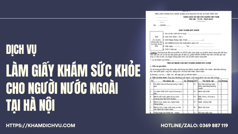 Giấy khám sức khỏe cho người nước ngoài