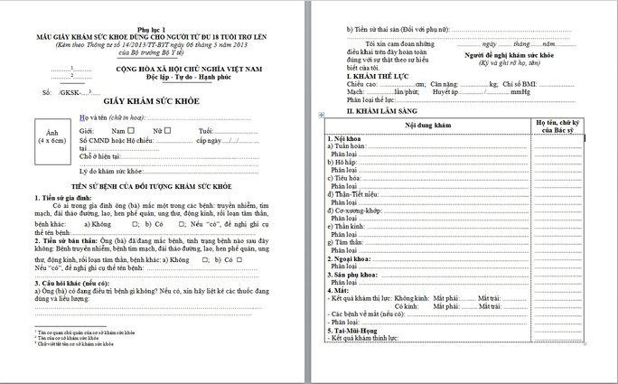 Làm giấy khám sức khỏe ngoài giờ hành chính ở đâu nhanh nhất?