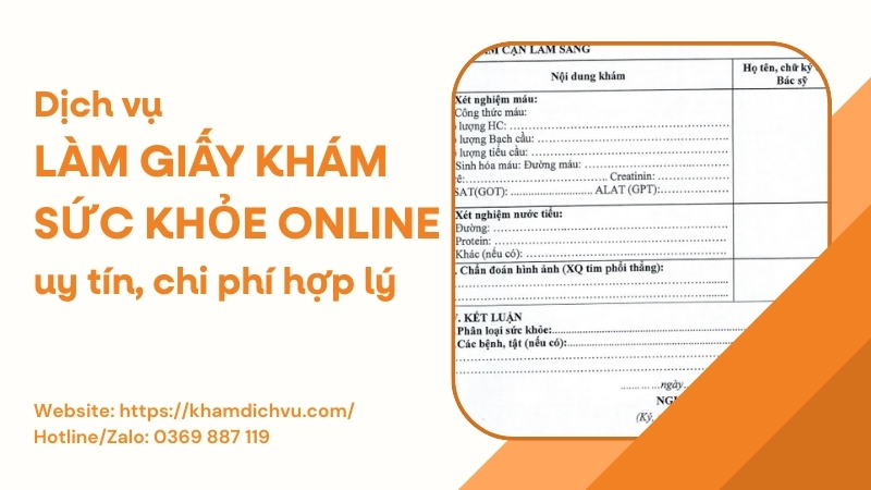 Làm giấy khám sức khỏe xin việc uy tín online