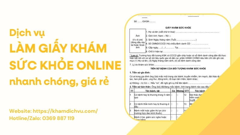 Làm giấy khám sức khỏe online