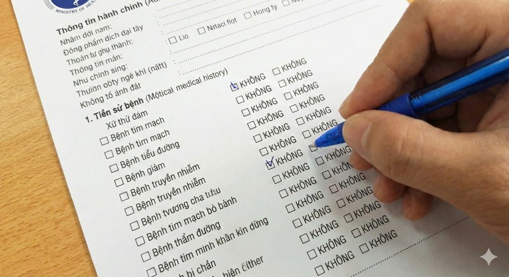 Hướng dẫn điền giấy khám sức khỏe 2026 phần tiền sử bệnh