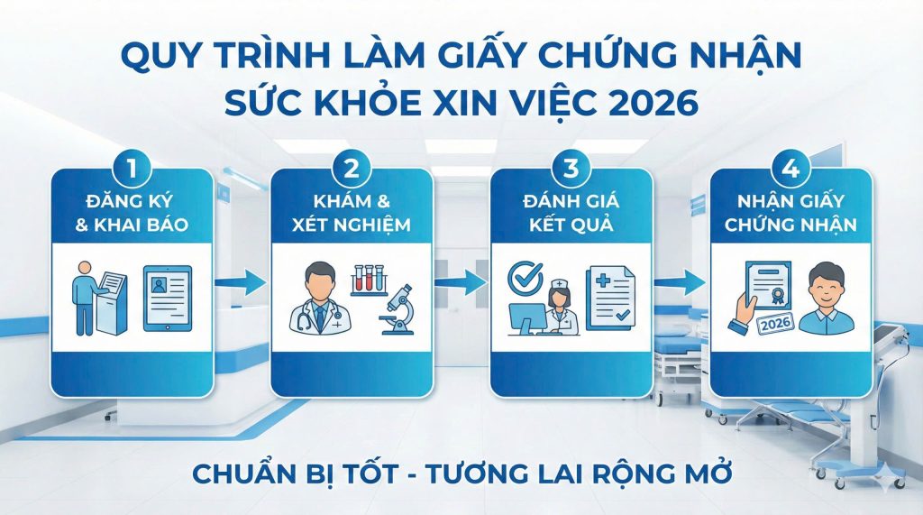 Quy trình khám để được cấp giấy chứng nhận sức khỏe xin việc 2026