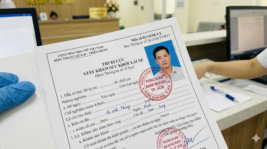 dấu giáp lai trên giấy khám sức khỏe lái xe theo thông tư 36