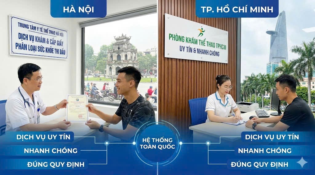 Dịch vụ làm giấy phân loại khám sức khỏe thi đấu uy tín tại Hà Nội và TPHCM