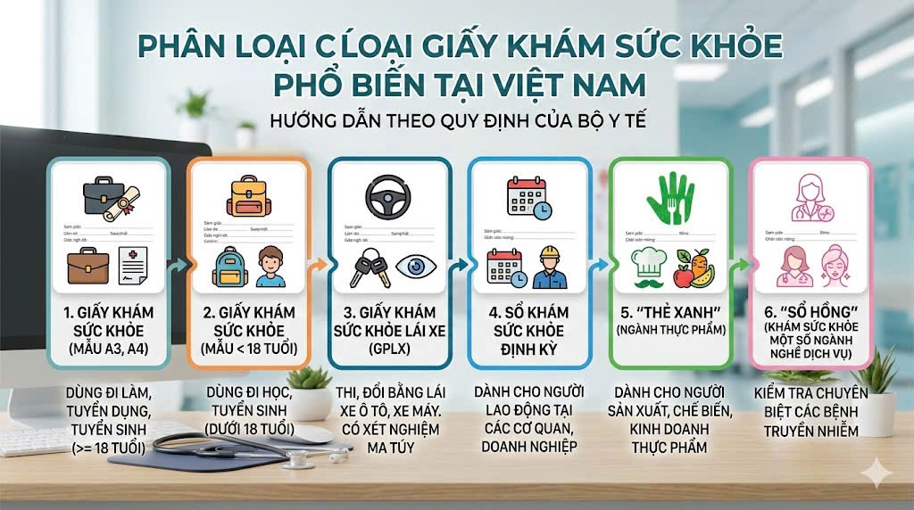 Giấy khám sức khỏe có mấy loại mẫu A3 và A4 mới nhất 2026