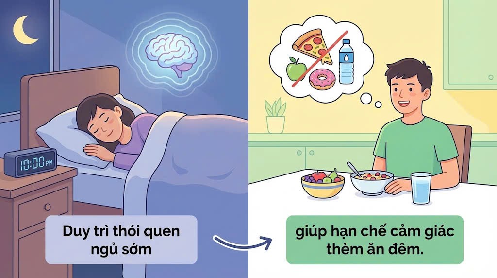 ngủ sớm giúp giảm cân kiểm soát vóc dáng