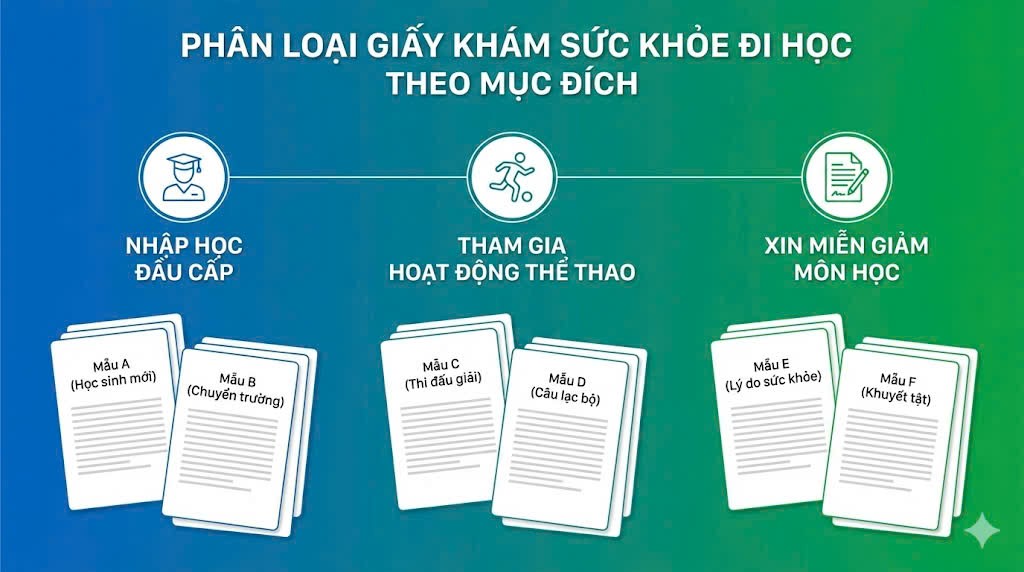 Phân loại khám sức khỏe đi học theo mục đích