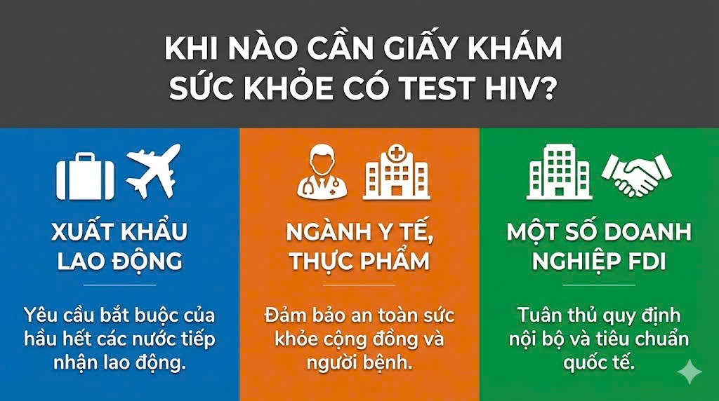 quy định giấy khám sức khỏe có test hiv mới nhất