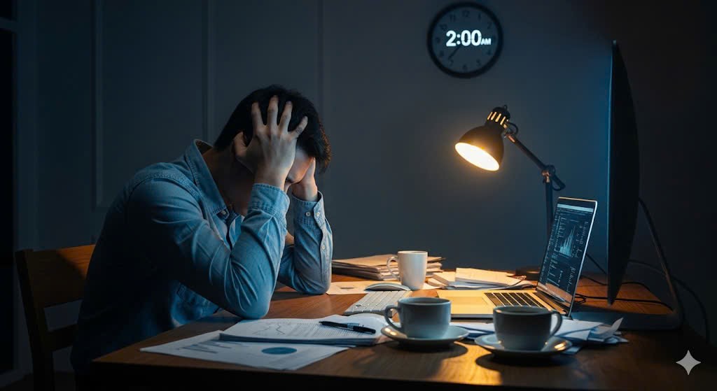 thức khuya có hại như thế nào gây đau đầu mệt mỏi