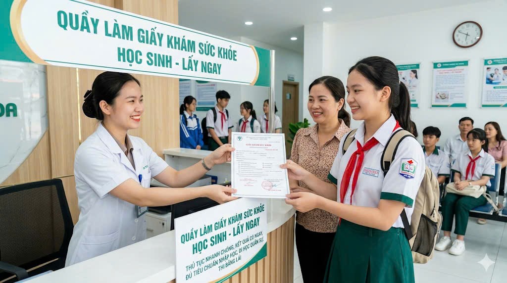 Làm giấy khám sức khỏe cho học sinh lấy ngay