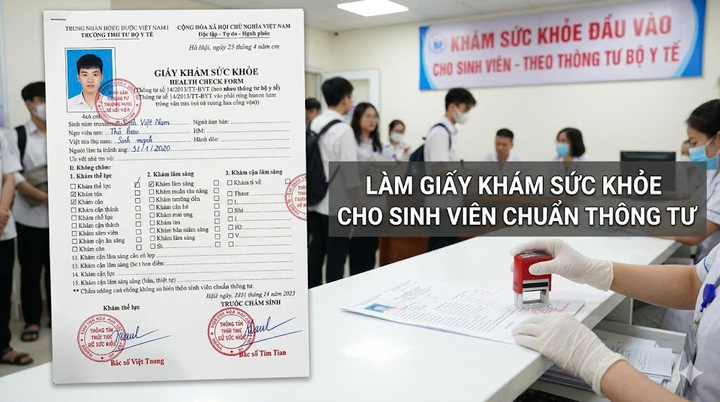 Làm giấy khám sức khỏe cho sinh viên chuẩn thông tư