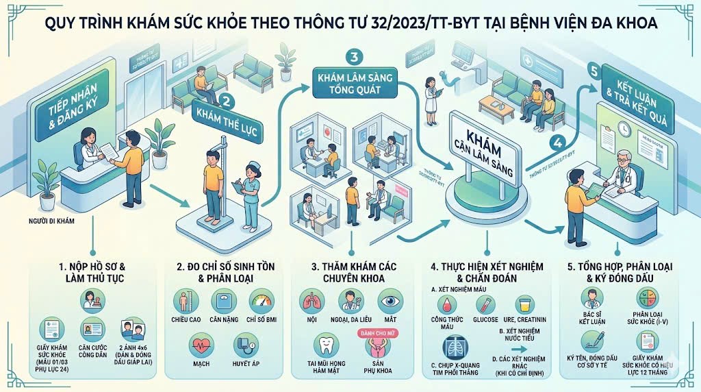 Quy trình khám sức khỏe xin việc, đi học, đi làm