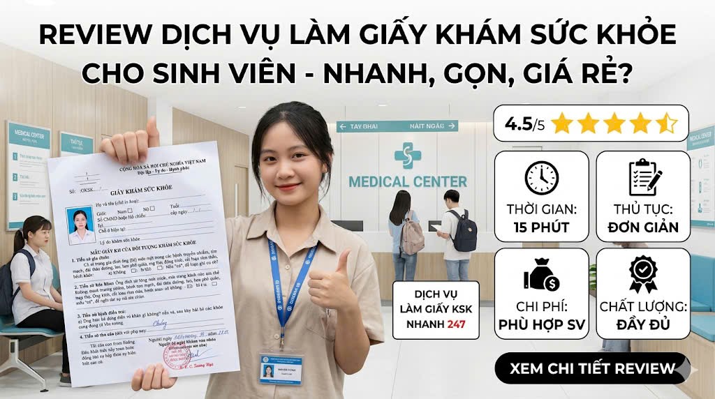 Review dịch vụ làm giấy khám sức khỏe cho sinh viên