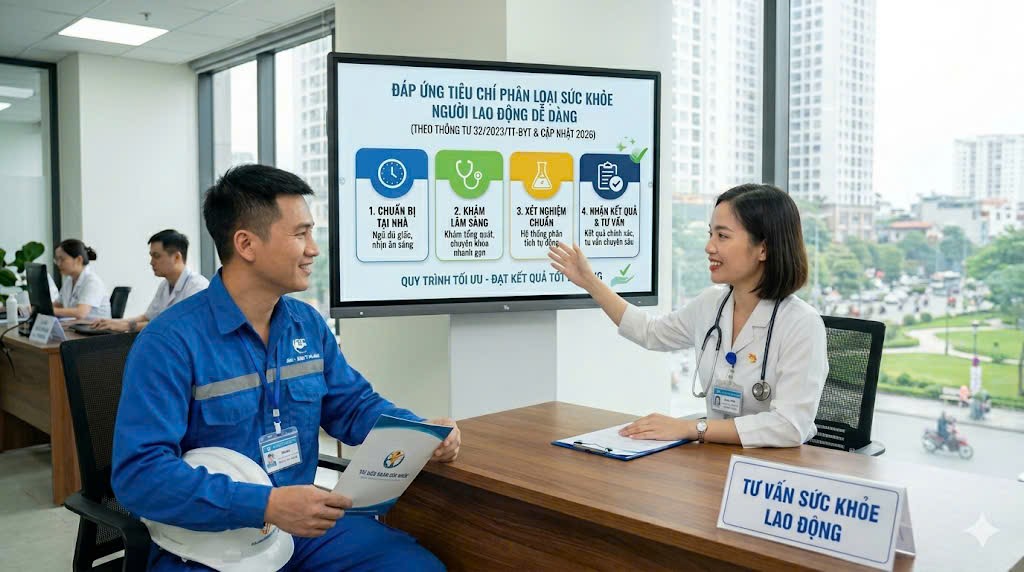 Đáp ứng tiêu chí đánh giá phân loại sức khỏe người lao động dễ