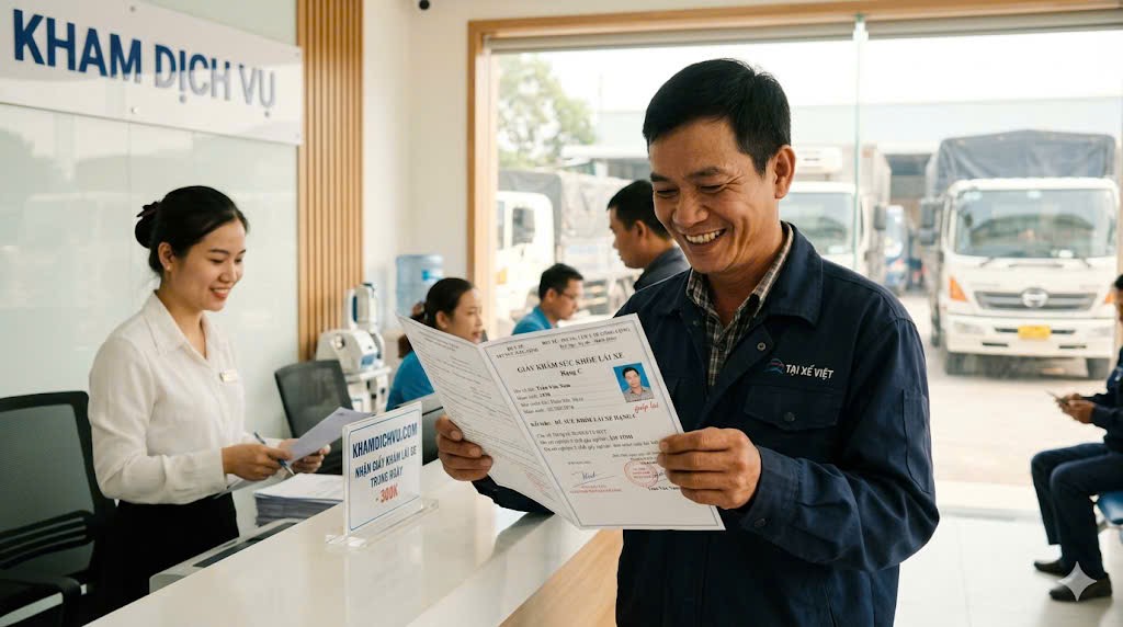 giấy khám sức khỏe lái xe cho tài xế uy tín lấy ngay
