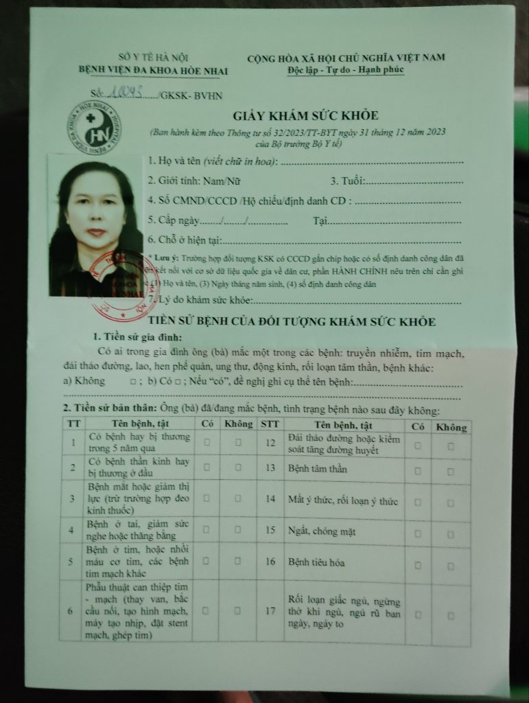 Dịch vụ làm giấy khám sức khỏe a3 giáp lai lấy ngay